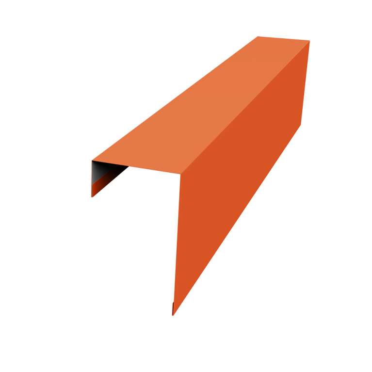 Планка торцевая фасадная фальц 65мм 0,45 PE с пленкой RAL 2004 оранжевый (2м)