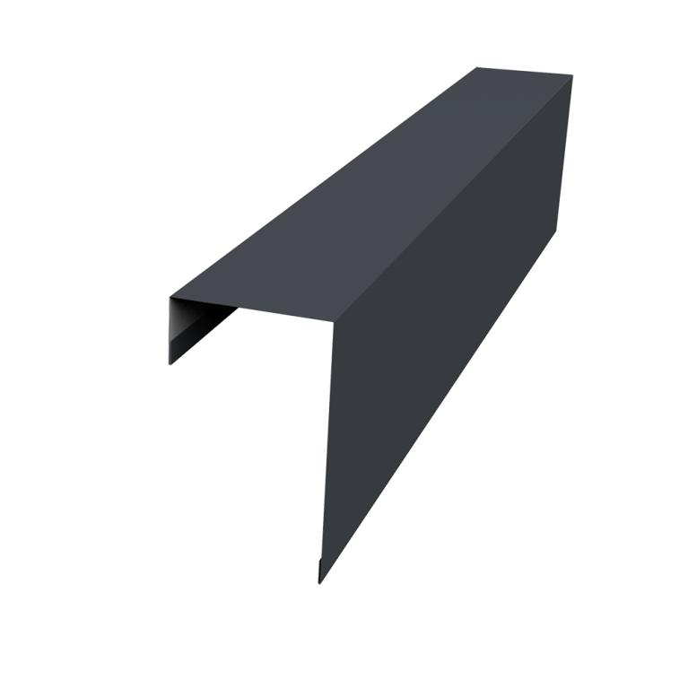 Планка торцевая фасадная фальц 65мм 0,45 PE с пленкой RAL 7024 мокрый асфальт (2м)