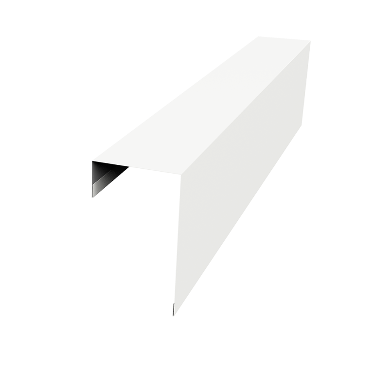 Планка торцевая фасадная фальц 65мм 0,45 PE с пленкой RAL 9003 сигнальный белый (2м)