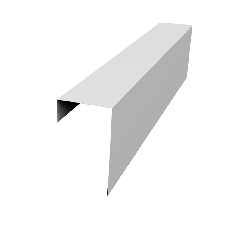 Планка торцевая фасадная фальц 65мм 0,45 PE с пленкой RAL 9006 бело-алюминиевый (3м)