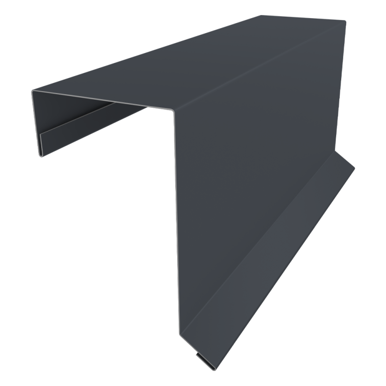 Планка торцевая кровельная фальц 65х97 0,45 Drap TwinColor RAL 7024 мокрый асфальт (3м)