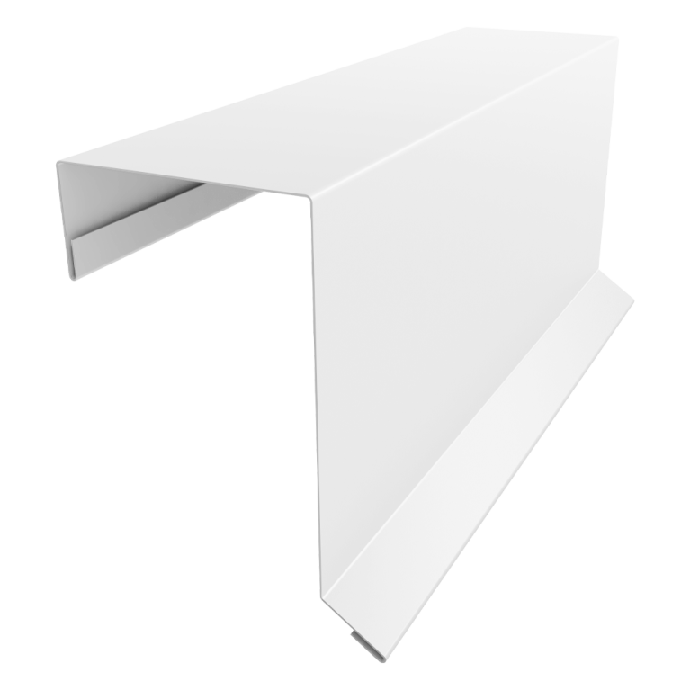 Планка торцевая кровельная фальц 65х97 0,45 PE-Double с пленкой RAL 9003 сигнальный белый (2м)