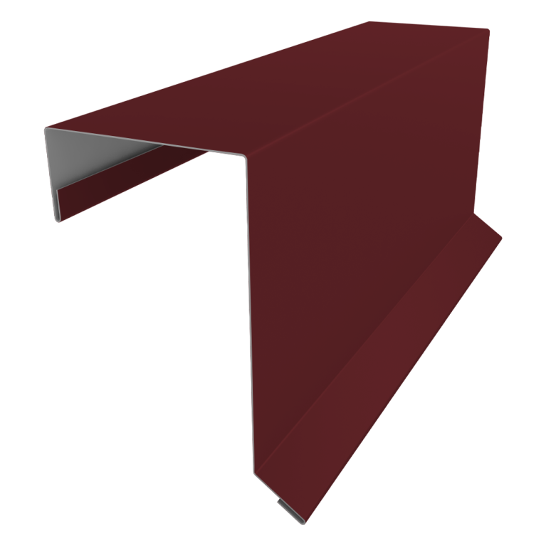 Планка торцевая кровельная фальц 65х97 0,5 PE с пленкой RAL 3005 красное вино (3м)