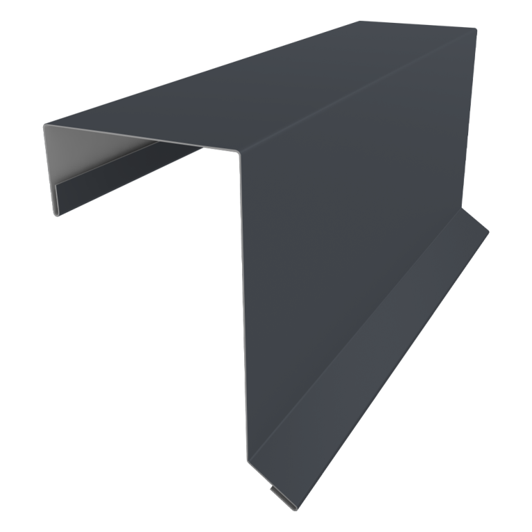 Планка торцевая кровельная фальц 65х97 0,5 Satin с пленкой RAL 7024 мокрый асфальт (3м)