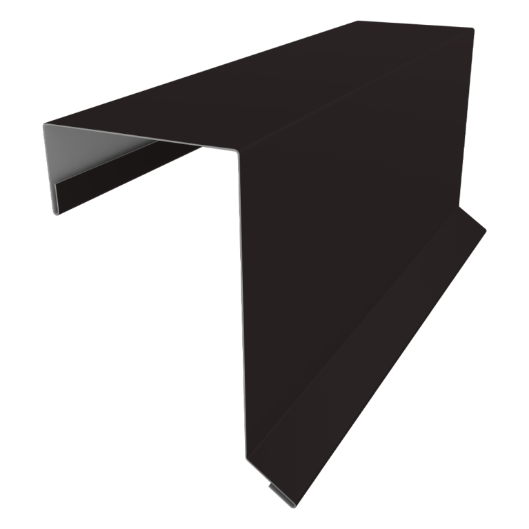 Планка торцевая кровельная фальц 65х97 0,5 Satin с пленкой RAL 9005 черный (2м)