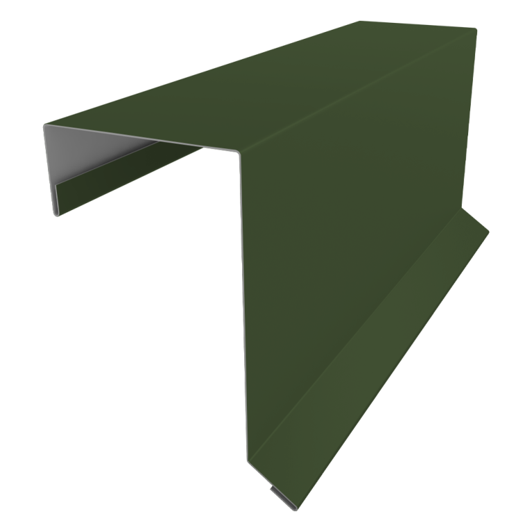 Планка торцевая кровельная фальц Grand Line 65х97 0,5 Satin Matt TX RAL 6020 хромовая зелень (2м)