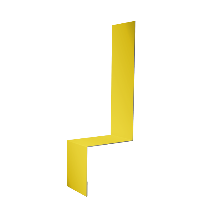 Планка примыкание боковое фальц 0,45 PE с пленкой RAL 1018 цинково-желтый (3м)