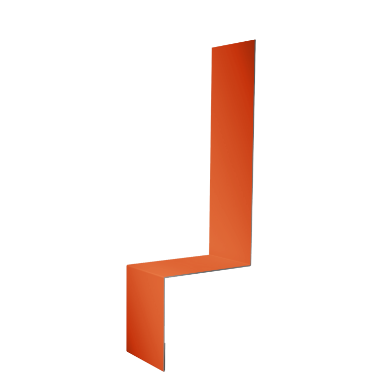 Планка примыкание боковое фальц 0,45 PE с пленкой RAL 2004 оранжевый (3м)