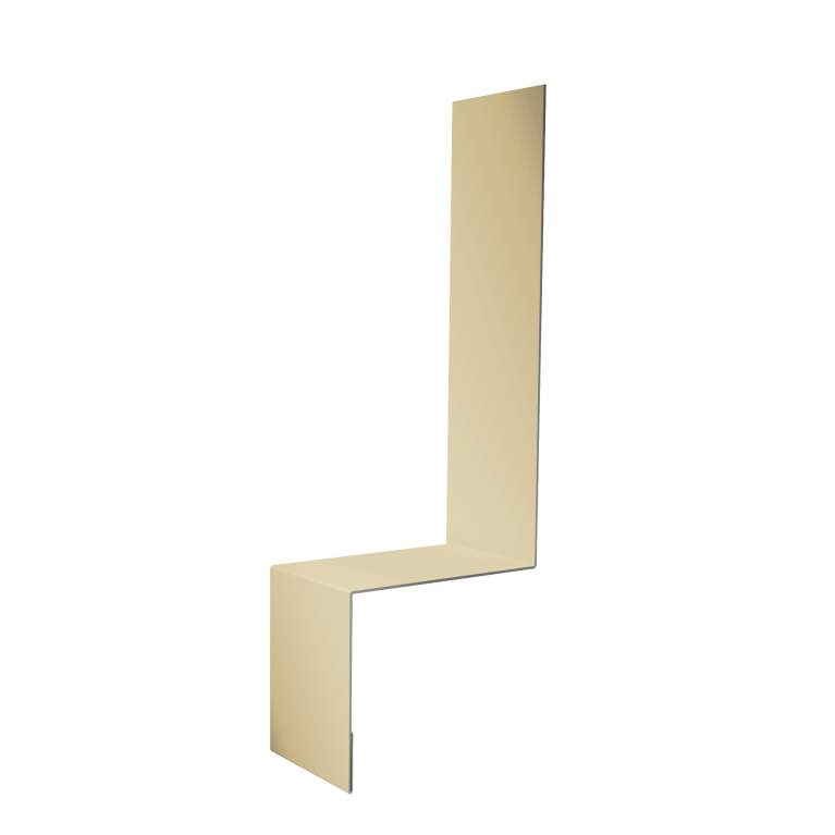 Планка примыкание боковое фальц 0,5 Satin с пленкой RAL 1015 светлая слоновая кость (2м)