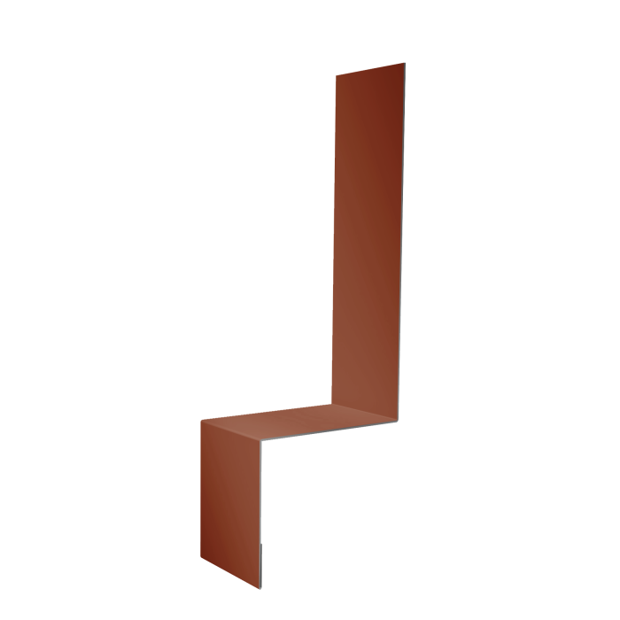 Планка примыкание боковое фальц 0,5 Satin с пленкой RAL 8004 терракота (3м)