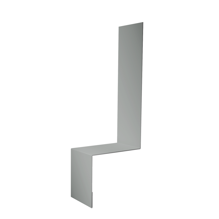 Планка примыкание боковое фальц 0,5 Satin с пленкой RAL 9006 бело-алюминиевый (2м)