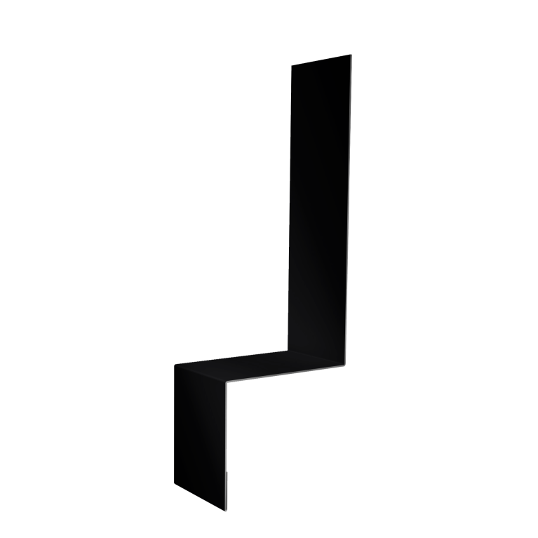 Планка примыкание боковое фальц Grand Line 0,5 PurLite Matt RAL 9005 черный (2м)