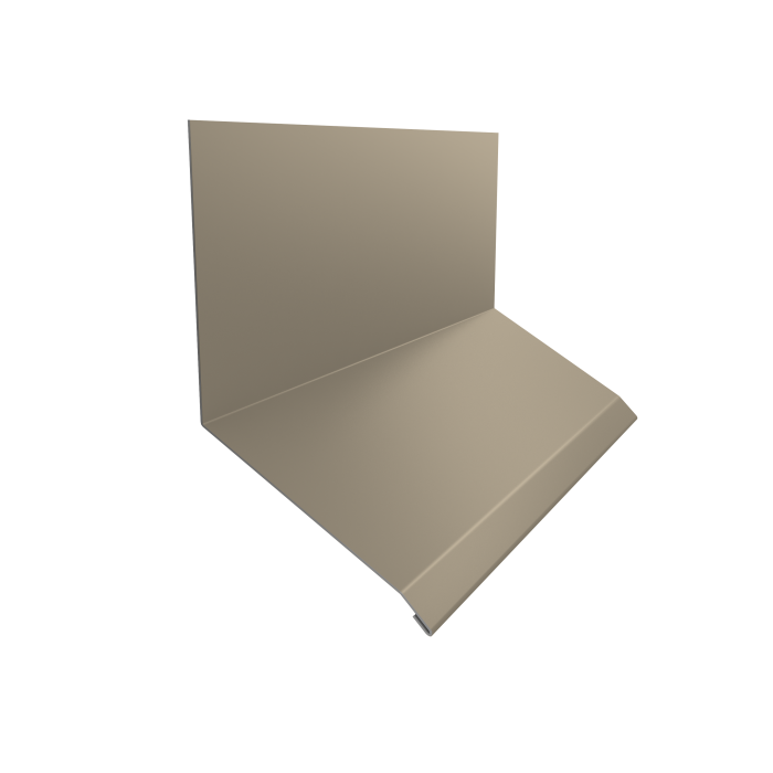 Планка примыкание верхнее к стене фальц 150х130х20 0,5 Satin с пленкой RAL 1015 светлая слоновая кость (3м)