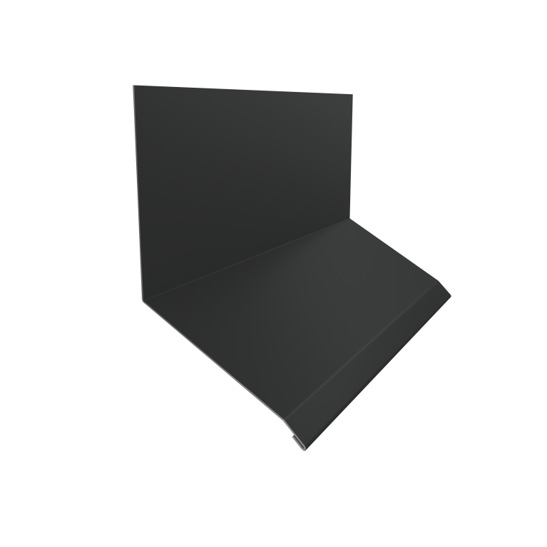 Планка примыкание верхнее к стене фальц 150х130х20 0,5 Satin с пленкой RAL 7016 антрацитово-серый (2м)