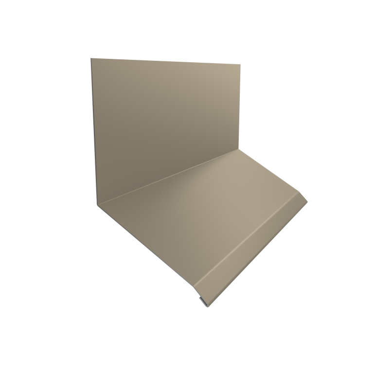 Планка примыкание верхнее к стене фальц Grand Line 150х130х20 0,45 Drap TX RAL 1015 светлая слоновая кость (2м)