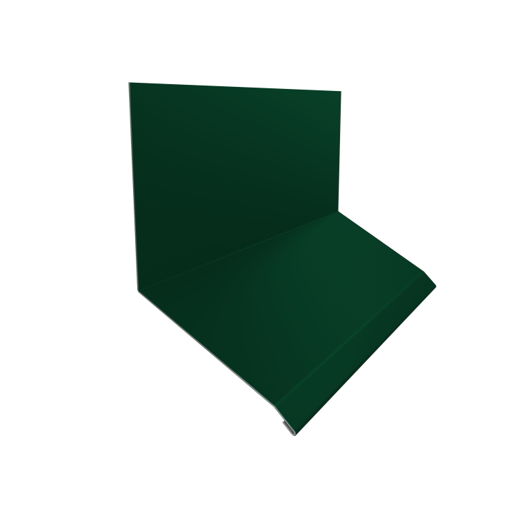 Планка примыкание верхнее к стене фальц Grand Line 150х130х20 0,45 Drap TX RAL 6005 зеленый мох (3м)