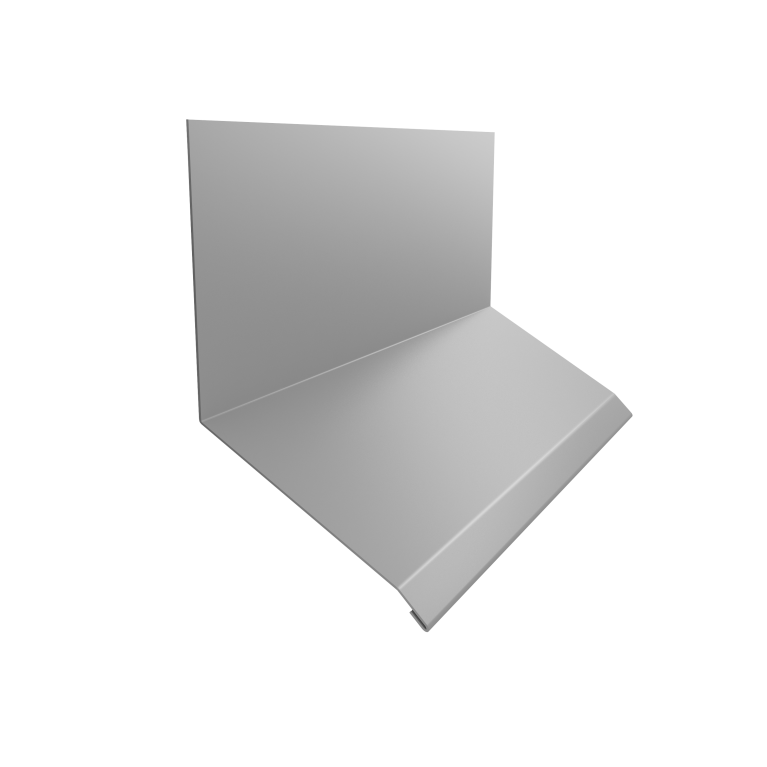 Планка примыкание верхнее к стене фальц Grand Line 150х130х20 0,45 PE-Double с пленкой RAL 9003 сигнальный белый (2м)