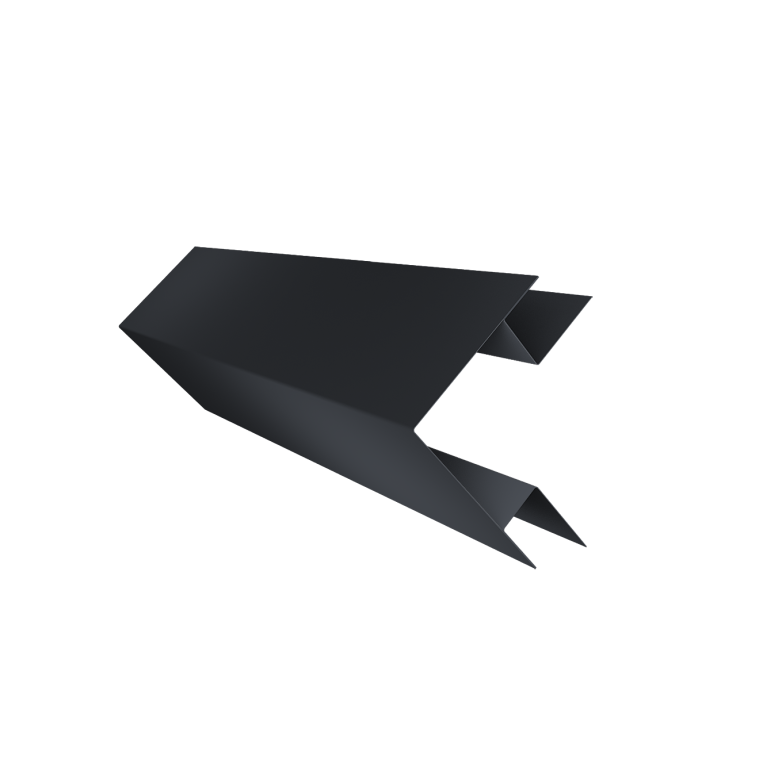 Угол внешний сложный фальц 0,45 PE-Double с пленкой RAL 7024 мокрый асфальт (2м)