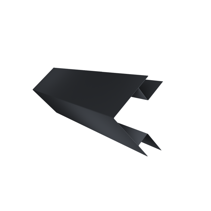 Угол внешний сложный фальц 0,45 PE-Double с пленкой RAL 7024 мокрый асфальт (3м)