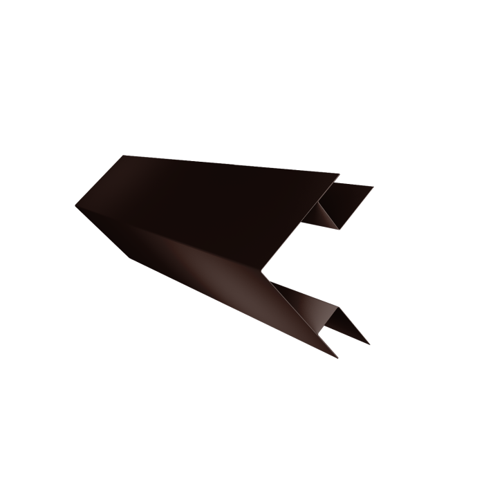 Угол внешний сложный фальц 0,45 PE-Double с пленкой RAL 8017 шоколад (2м)