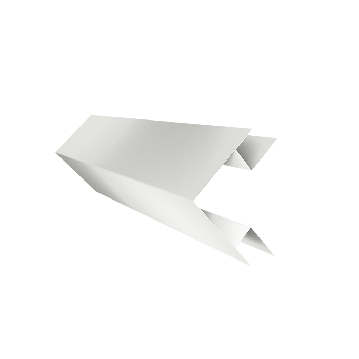 Угол внешний сложный фальц 0,45 PE-Double с пленкой RAL 9003 сигнальный белый (2м)