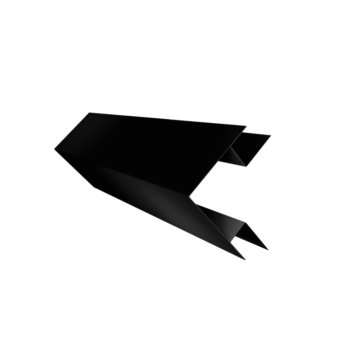 Угол внешний сложный фальц 0,45 PE-Double с пленкой RAL 9005 черный (3м)