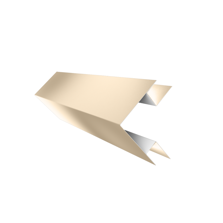 Угол внешний сложный фальц 0,45 PE с пленкой RAL 1015 светлая слоновая кость (2м)
