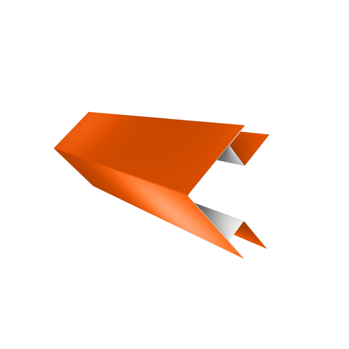 Угол внешний сложный фальц 0,45 PE с пленкой RAL 2004 оранжевый (3м)