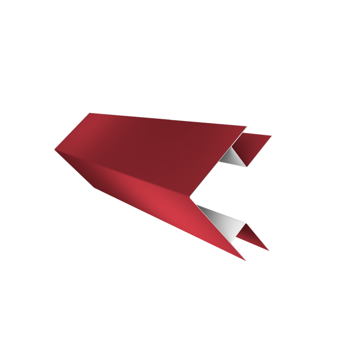 Угол внешний сложный фальц 0,45 PE с пленкой RAL 3003 рубиново-красный (2м)