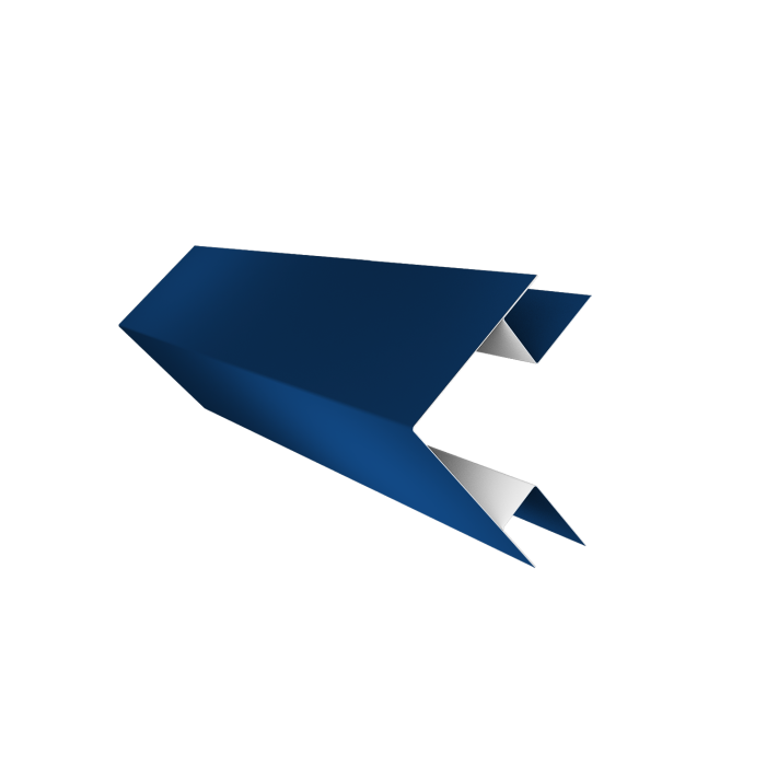 Угол внешний сложный фальц 0,45 PE с пленкой RAL 5005 сигнальный синий (3м)