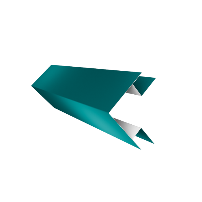 Угол внешний сложный фальц 0,45 PE с пленкой RAL 5021 водная синь (3м)