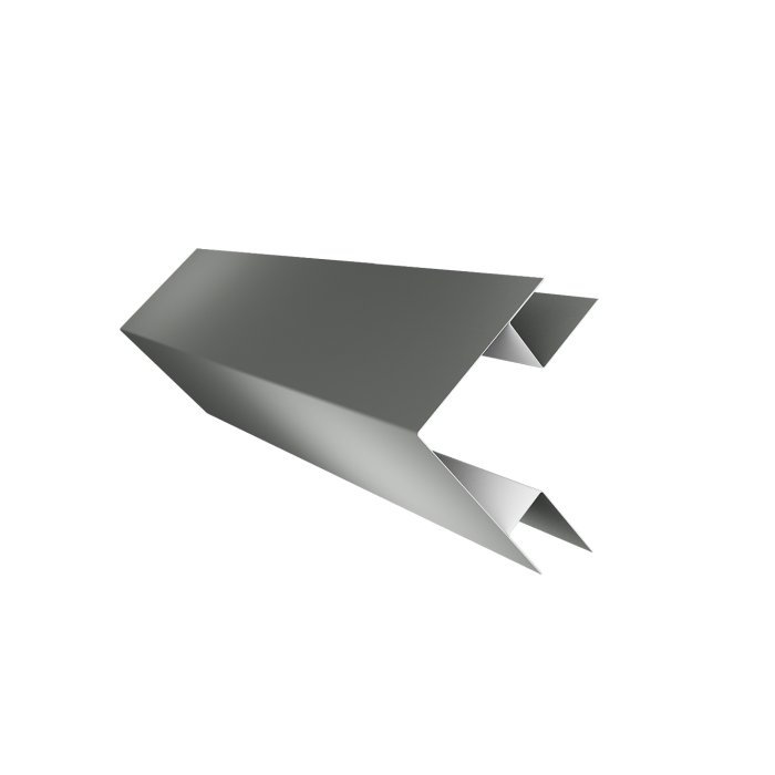 Угол внешний сложный фальц 0,45 PE с пленкой RAL 7005 мышино-серый (3м)