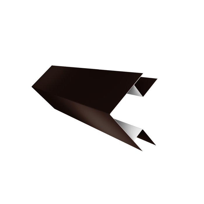 Угол внешний сложный фальц 0,45 PE с пленкой RAL 8017 шоколад (3м)