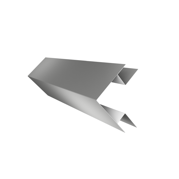 Угол внешний сложный фальц 0,45 PE с пленкой RAL 9006 бело-алюминиевый (3м)