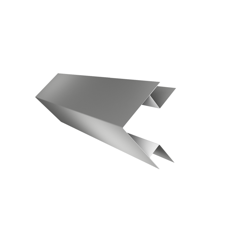 Угол внешний сложный фальц 0,45 PE с пленкой RAL 9006 бело-алюминиевый (3м)