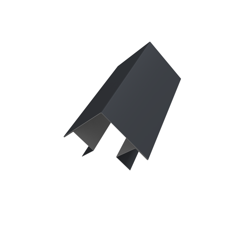 Угол внешний сложный Кликфальц Pro 0,5 Satin с пленкой RAL 7024 мокрый асфальт (2м)