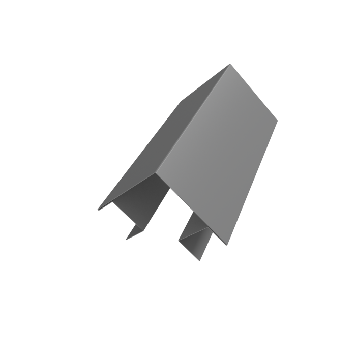 Угол внешний сложный Кликфальц Pro 0,5 Satin с пленкой RAL 9006 бело-алюминиевый (3м)