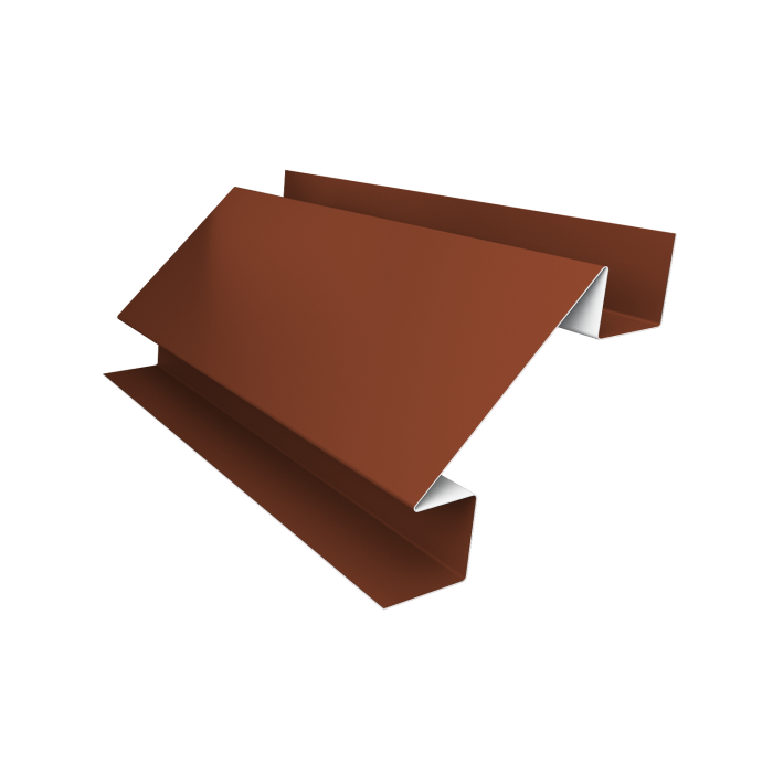 Угол внутренний сложный фальц 0,45 PE с пленкой RAL 8004 терракота (2м)