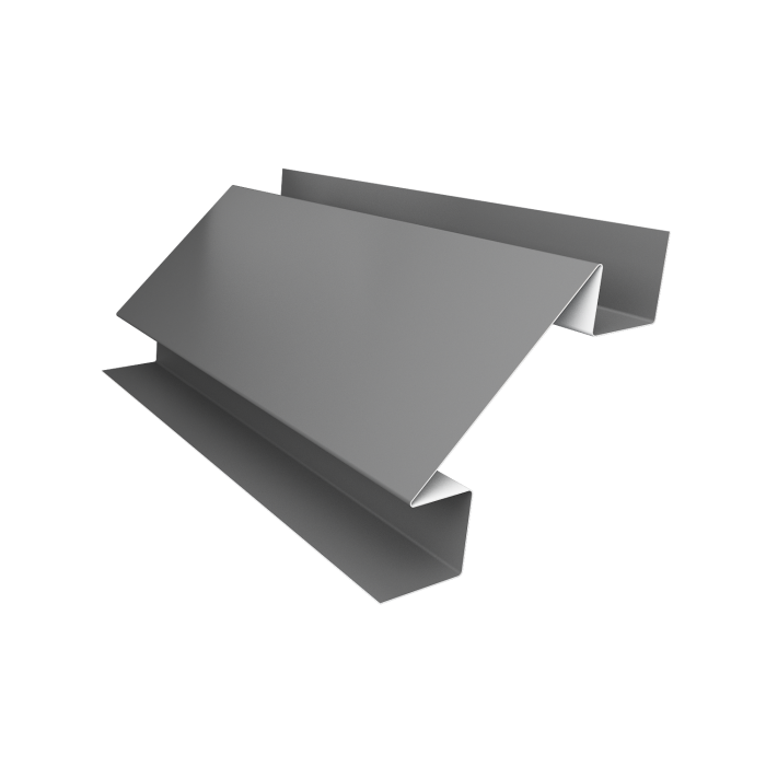 Угол внутренний сложный фальц 0,45 PE с пленкой RAL 9006 бело-алюминиевый (3м)