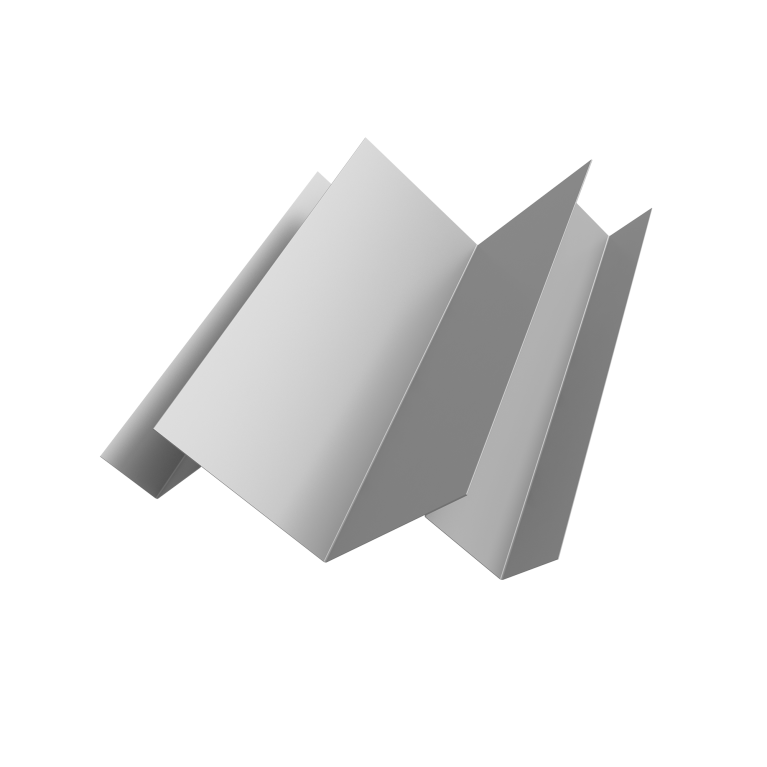 Угол внутренний сложный Кликфальц Pro 0,45 Drap с пленкой RAL 9003 сигнальный белый (2м)