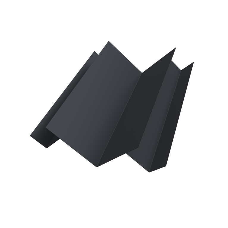 Угол внутренний сложный Кликфальц Pro 0,45 PE-Double с пленкой RAL 7024 мокрый асфальт (3м)