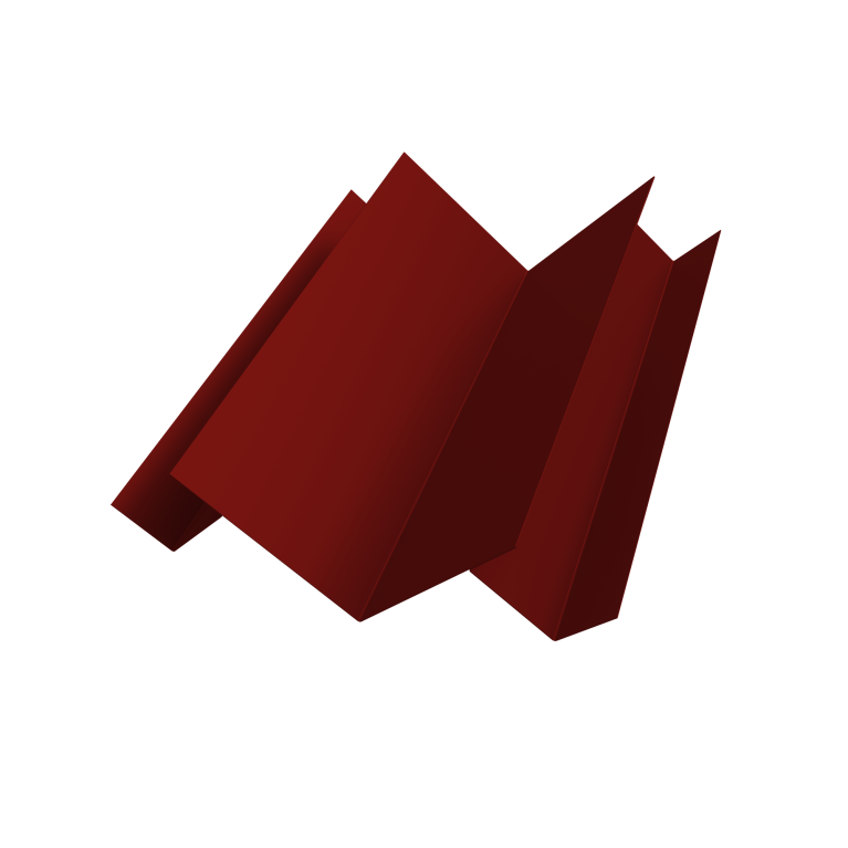 Угол внутренний сложный Кликфальц Pro 0,45 PE с пленкой RAL 3011 коричнево-красный (2м)