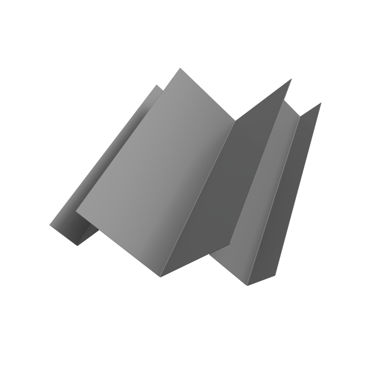 Угол внутренний сложный Кликфальц Pro 0,45 PE с пленкой RAL 9006 бело-алюминиевый (3м)