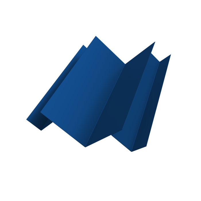 Угол внутренний сложный Кликфальц Pro 0,5 Satin с пленкой RAL 5005 сигнальный синий (2м)