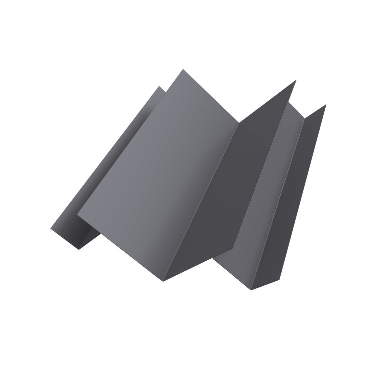 Угол внутренний сложный Кликфальц Pro 0,5 Satin с пленкой RAL 7004 сигнальный серый (3м)