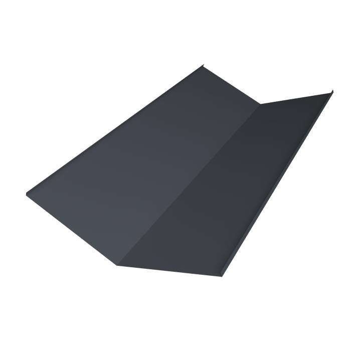 Планка ендовы нижней 300х300 0,4 PE-Double с пленкой RAL 7024 мокрый асфальт (3м)