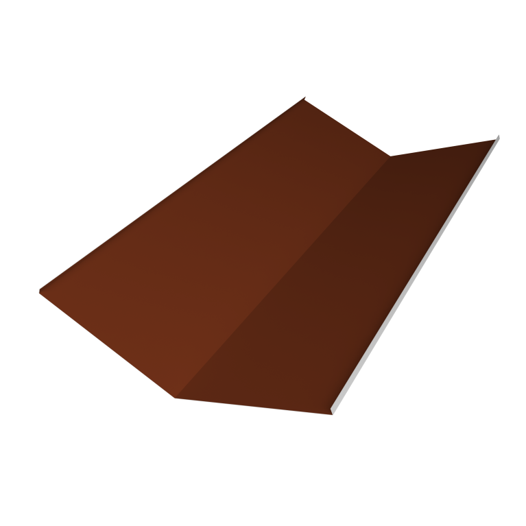 Планка ендовы нижней 300х300 0,5 Satin с пленкой RAL 3009 оксидно-красный (2м)