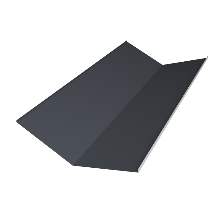 Планка ендовы нижней 300х300 0,5 Satin с пленкой RAL 7024 мокрый асфальт (2м)