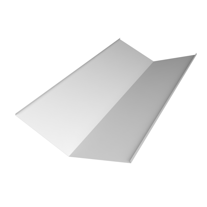 Планка ендовы нижней 300х300 0,5 Satin с пленкой RAL 9003 сигнальный белый (3м)