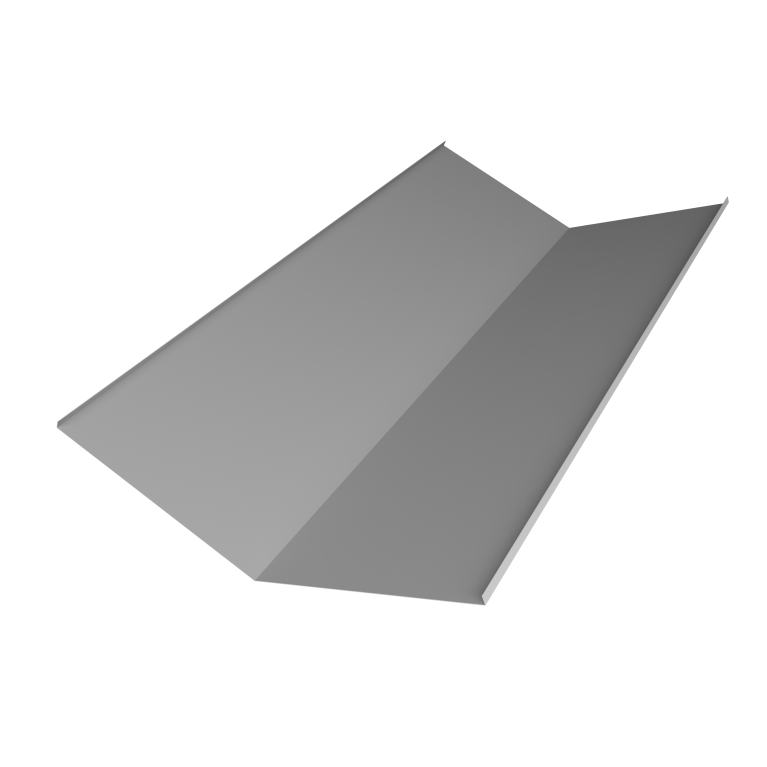 Планка ендовы нижней 300х300 0,5 Satin с пленкой RAL 9006 бело-алюминиевый (2м)